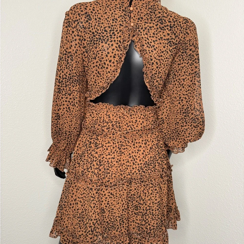Leopard Print Ruffle Dress - Picture 6 of 10